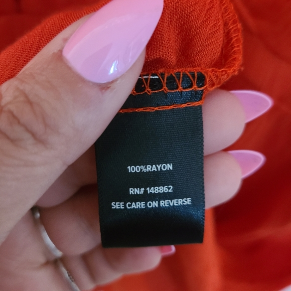 NWOT Torrid (itm 3) Orange hi-low Blouse Size 4 - Picture 7 of 10